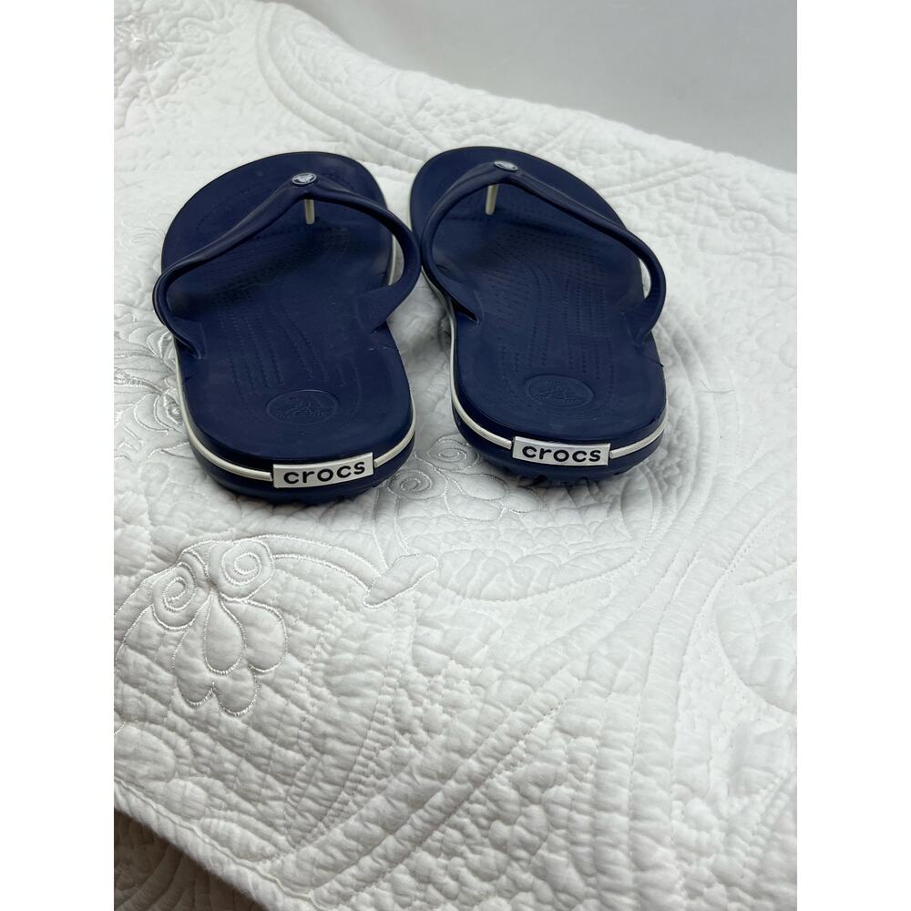 Crocs Women’s Size 10 Blue T-Post Thong Slip-On Sandals Comfort Summer Shoes - Picture 5 of 9